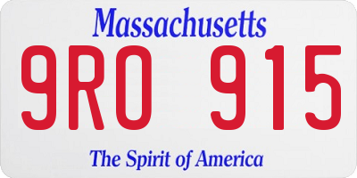 MA license plate 9RO915