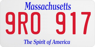 MA license plate 9RO917