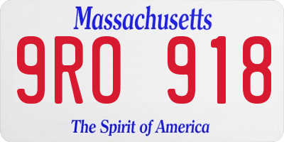 MA license plate 9RO918
