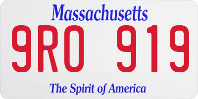 MA license plate 9RO919