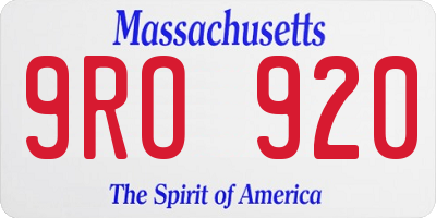 MA license plate 9RO920
