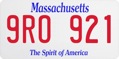 MA license plate 9RO921