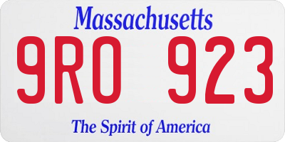 MA license plate 9RO923