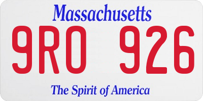 MA license plate 9RO926