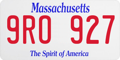 MA license plate 9RO927