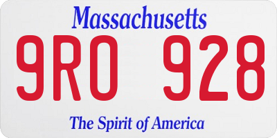 MA license plate 9RO928
