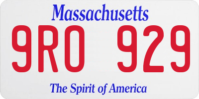 MA license plate 9RO929