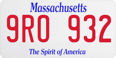 MA license plate 9RO932
