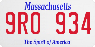 MA license plate 9RO934