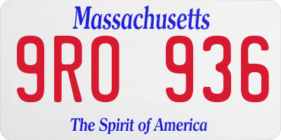 MA license plate 9RO936
