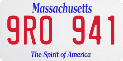 MA license plate 9RO941