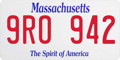 MA license plate 9RO942
