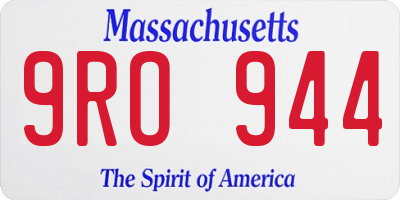MA license plate 9RO944