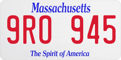MA license plate 9RO945