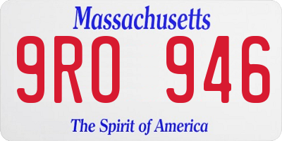 MA license plate 9RO946