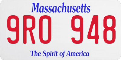 MA license plate 9RO948