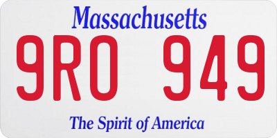 MA license plate 9RO949