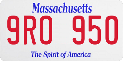 MA license plate 9RO950