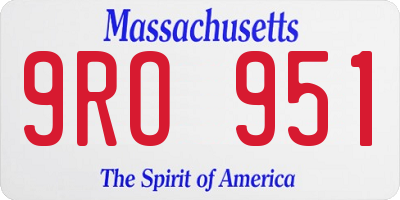 MA license plate 9RO951