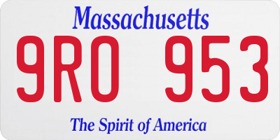 MA license plate 9RO953