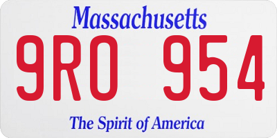 MA license plate 9RO954