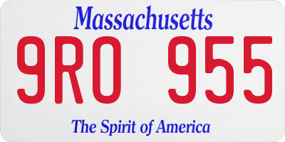 MA license plate 9RO955