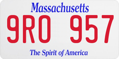 MA license plate 9RO957