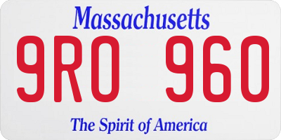 MA license plate 9RO960