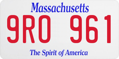 MA license plate 9RO961