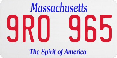 MA license plate 9RO965