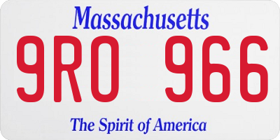 MA license plate 9RO966