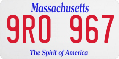 MA license plate 9RO967