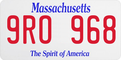 MA license plate 9RO968