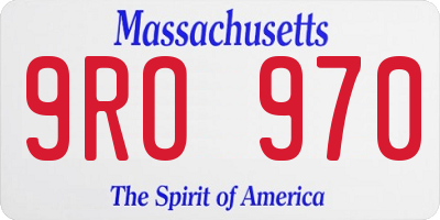 MA license plate 9RO970