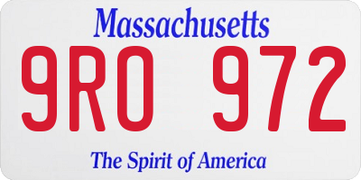 MA license plate 9RO972