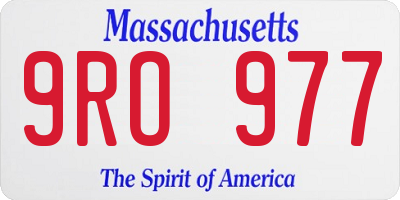 MA license plate 9RO977