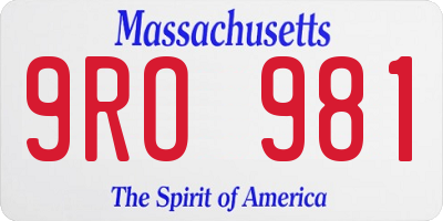 MA license plate 9RO981