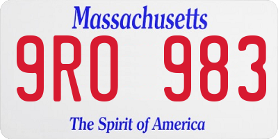 MA license plate 9RO983