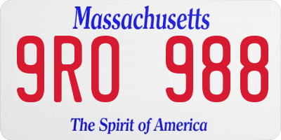 MA license plate 9RO988