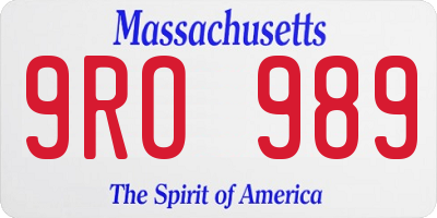 MA license plate 9RO989