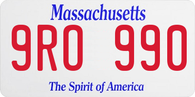 MA license plate 9RO990