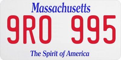 MA license plate 9RO995