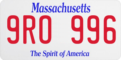 MA license plate 9RO996