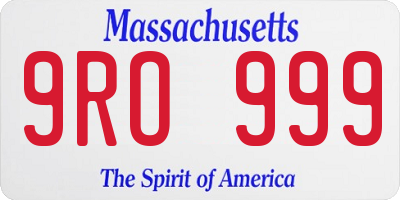 MA license plate 9RO999