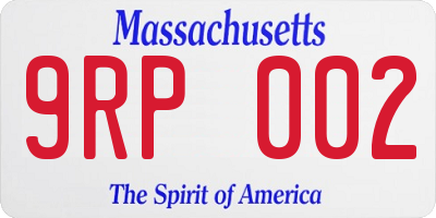 MA license plate 9RP002