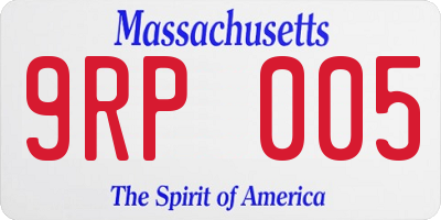 MA license plate 9RP005