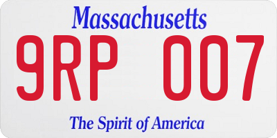MA license plate 9RP007