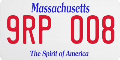MA license plate 9RP008
