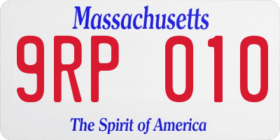 MA license plate 9RP010