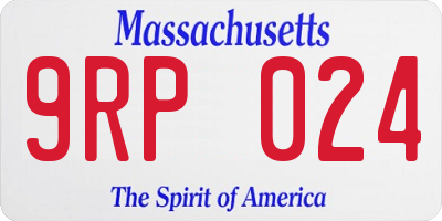 MA license plate 9RP024